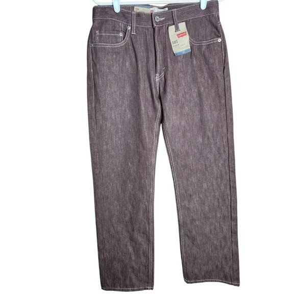 Levis 505 NWT Women 18 Regular Fit 29x29 Burnt Red Embroidered Denim‎ Jeans - Picture 1 of 7